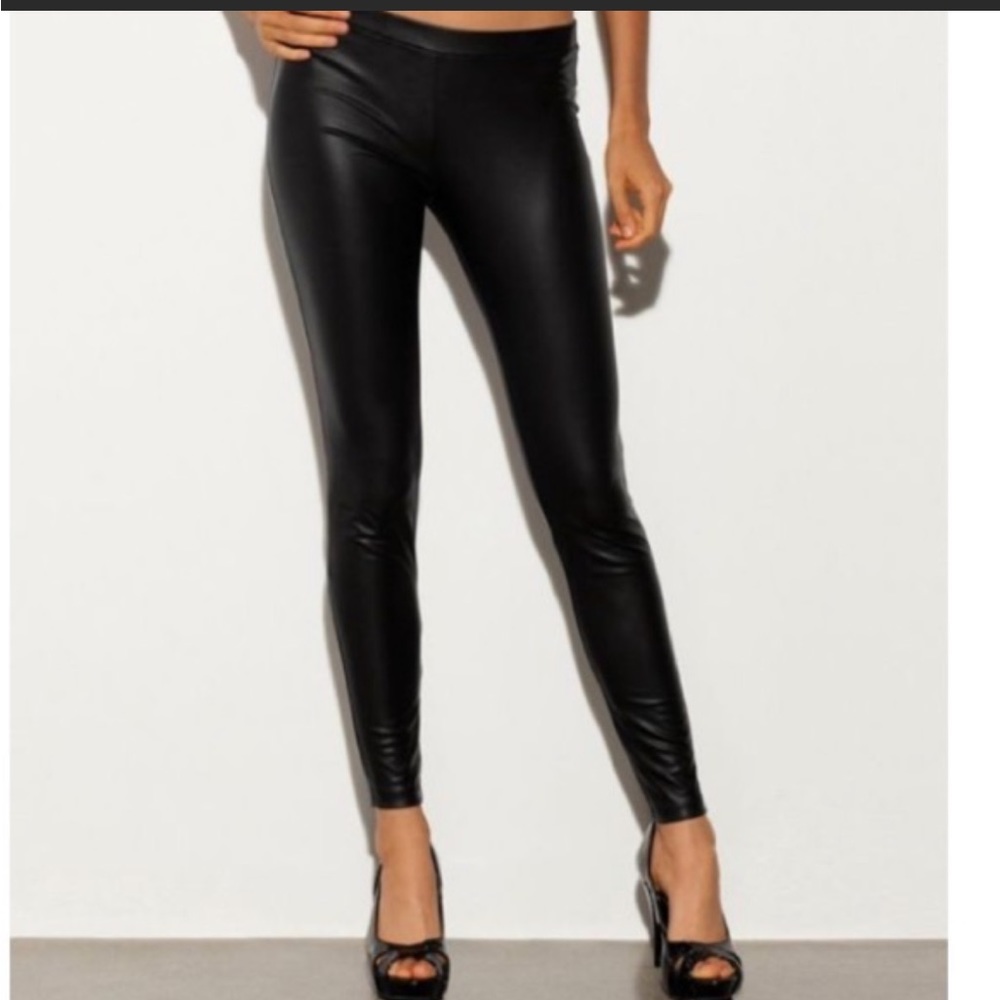 G by Guess black pleather low waist pants leggings Size S